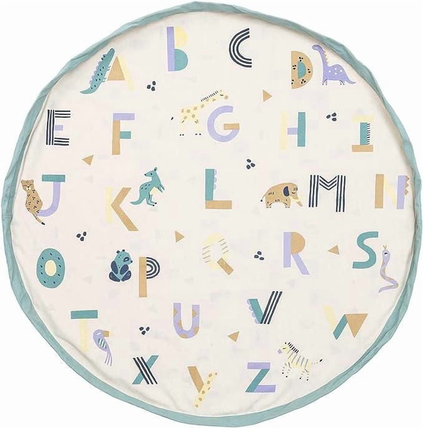Play & Go - ABC Alphabet & Animal Friends - 3-in-1 Play Mat - Storage Bag & Diaper Bag - Double-sided with Rainbows and Shapes - Fun & Interactive for Kids - 140 cm Diameter - Suitable for Newborn to