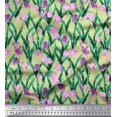 thumbnail image 1 of Soimoi Polyester Crepe Fabric Leaves & Tulip Floral Fabric Prints by Yard 52 Inch Wide, 1 of 3
