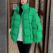 EGNMCR Womens Long Puffer Coat, Long Sleeve Padded Winter Down Coats, Hooded Parka Jacket Women's Fall And Winter Long Sleeved Warm Cotton Jacket Bread Women Coat