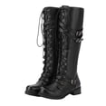 thumbnail image 4 of Kcodviy Bottes à Lacets Style Gothique Vintage pour Femmes Bottes Rétro Punk à Boucle Bottillons Mignons pour Femmes Bottes d'Automne Bottes pour Femmes à Talons Bottes pour Femmes à Talon Bas Bottes de Pluie en Cuir pour Femmes, 4 of 9