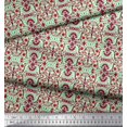 thumbnail image 2 of Soimoi Velvet Fabric Damask Ethnic Printed Fabric 1 Yard 58 Inch Wide, 2 of 3