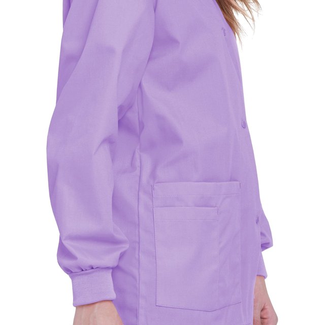 Landau Essentials Veste d'Uniforme Médicale pour Femmes, Coupe Classique et Décontractée, Col Rond, 4 Poches