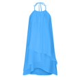 thumbnail image 4 of SMihono Robes Bohèmes d'Été pour Femmes Grande Taille Aguichant Mode Sans Manches Uni Col Rond Ample Robe Irrégulière pour Dames, 4 of 5