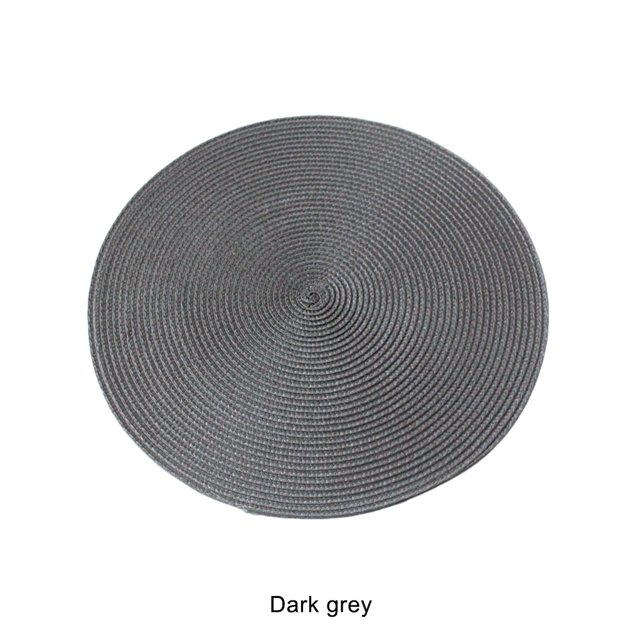 maskred Placemats For Kitchen Table Lightweight Easy To Care Non-skid Sturdy And Durable Round Placemats dark grey 1Set
