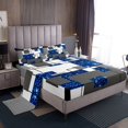thumbnail image 1 of YST Boys Geometric Grids Sheet Set Twin Blue Glitter Sequins Checkered Kids Bed Sheets Black Grey Abstract Square Stripes Bedding Modern Geometry Fitted Sheet + Flat Sheet + 1 Pillow Case, 1 of 5
