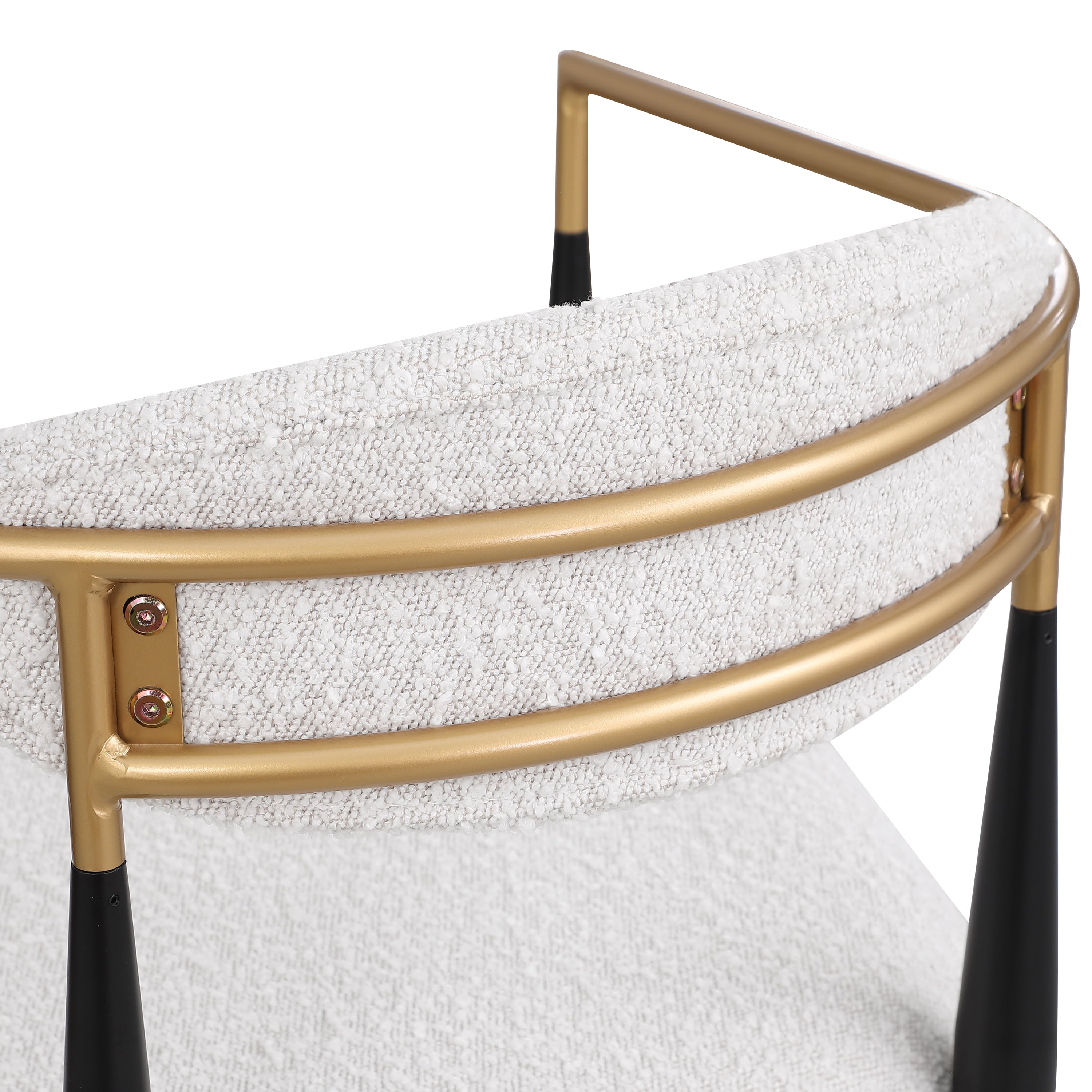 Ensemble de 2 chaises de salle à manger modernes Noble House, dossier ajouré incurvé, revêtement, beige