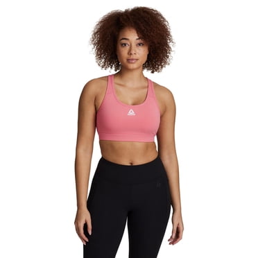 Reebok Women's Stronger Sports Bra with Mesh Panel and Removable Cups