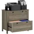 thumbnail image 1 of HOMCOM 2 Drawer Filing Cabinet with Lock, Hanging Bar, Weathered Grey Oak, 1 of 10