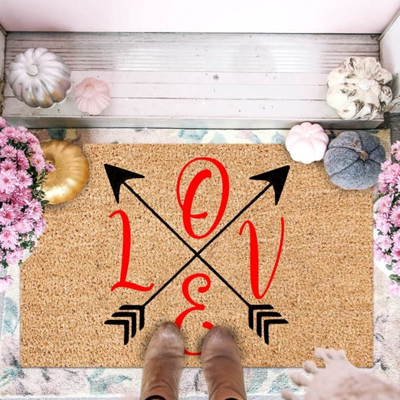 TIMIFIS Valentines Day Heart Doormat Love Decorative Floor Entrance Rubber Mat Decor Doot Mat Non-Slip Indoor Outdoor Welcome Mat Washable Winter Holiday Doormat 31.4" x 47.2"