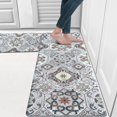 thumbnail image 1 of MeyJey Kitchen Rug Set of 2, Anti Fatigue Kitchen Mat 2 Pieces, Non Skid Waterproof Cushioned Boho Floor Mat and Runner Rug, 17"x28"+17"x48", Brown/Gray, 1 of 6