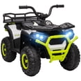 thumbnail image 1 of Qaba VTT pour Enfants 12 V, Jouet à Chevaucher avec 4 Roues à Suspension à Ressort, Vert, 1 of 9