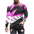 thumbnail image 1 of T-Shirt à Manches Longues Col Rond Décontracté pour Hommes Imprimé Rayé, 1 of 5