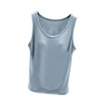 thumbnail image 1 of Débardeur pour Femme avec Soutien-Gorge Intégré, Camisoles Sans Manches pour Femmes Couleur Unie Col Rond Camisole Décontractée, Haut de Détente Doux pour Dormir pour l'Été, 1 of 9