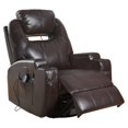thumbnail image 1 of ACME Fauteuil à Bascule avec Pivot en Similicuir Marron, 1 of 7