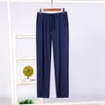 thumbnail image 2 of Dagugfen Mens Pajama Pants Drawstring Ruched Elastic Waist Loose Lightweight Comfy Loungewear Trousers, 2 of 3