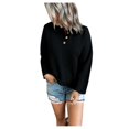 thumbnail image 1 of Women Jacket Long Sleeve V Neck Button Knit Fall Pullover Sweaters Casual Jumper Tops, 1 of 3