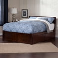 thumbnail image 2 of Orlando Queen Wood Platform Bed with Footboard and Storage Drawers in Walnut, 2 of 9