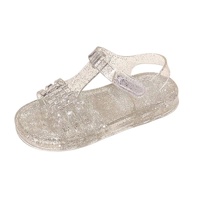 Girls' Soft-Soled Comfortable Crystal Shoes Spring/Summer Style Jelly Princess Shoes Children's Beach Sandals
