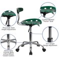 thumbnail image 2 of Vibrant Green and Chrome Swivel Task Chair with Tractor Seat, 2 of 9