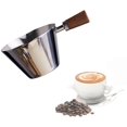 thumbnail image 1 of Espresso Cups with Wooden Handle - 90 mL - Double Spout Coffee Cup with Bowl - V-shaped Mouth - Stainless Steel Espresso Glasses - For Coffee, Milk, Juice, 1 of 5