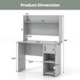 thumbnail image 3 of Gymax Computer Desk Home Office Desk w/ Raised Display Shelf & 2 Open Shelves Gray, 3 of 10