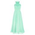thumbnail image 4 of renvena Robe de Demoiselle d'Honneur Sans Manches en Chiffon pour Filles, Vert Menthe 16, 4 of 7