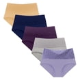 thumbnail image 1 of Plebaso Lot de 5 Culottes en Coton pour Femmes, Taille Haute, Extensibles, Culottes Couvrantes pour Dames, Tailles TP-6TG, 1 of 4
