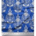 thumbnail image 1 of Soimoi Rayon Fabric Leaves & Floral Block Print Sewing Fabric Yard 56 Inch Wide, 1 of 3