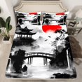 thumbnail image 2 of Erosebridal Chinese Ink Sheet Set Full, Mountain Tree Bedding Sets Full Size, Lake House Decor 4pcs, 2 of 7