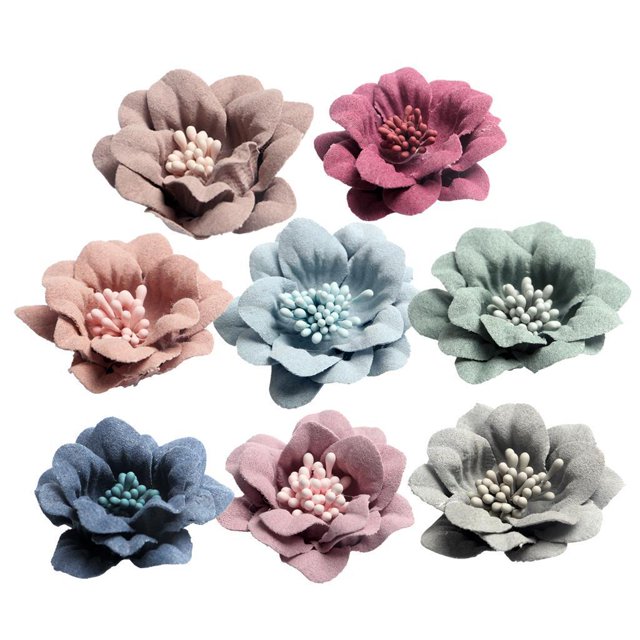 Transemion Charming Camellia Flower Heads for Stylish DIY Hair Accessories Multicolor 4.5cm 1Set