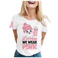 thumbnail image 3 of TSADFHJI Hauts de Vacances pour Femmes Brillants Mode Décontractée pour Femmes T-Shirt à Manches Courtes Col Rond Imprimé Blanc, 3 of 6
