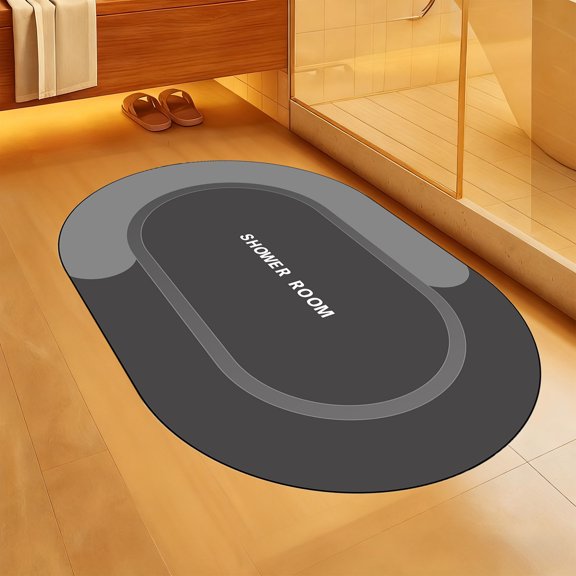 Tapis de Bain Super Absorbant avec Support en Caoutchouc Antidérapant / Tapis de Sol de Salle de Bain Lavable à Séchage Rapide / Tapis de Douche Résistant à la Saleté et Sans Mue, Tapis de Salle de Douche Moderne