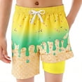 thumbnail image 4 of Kids Kids Swim Trunks With Ice Print Elastic Waist Drawstring Quick Dry Boys Shorts 7-8 Years, 4 of 4
