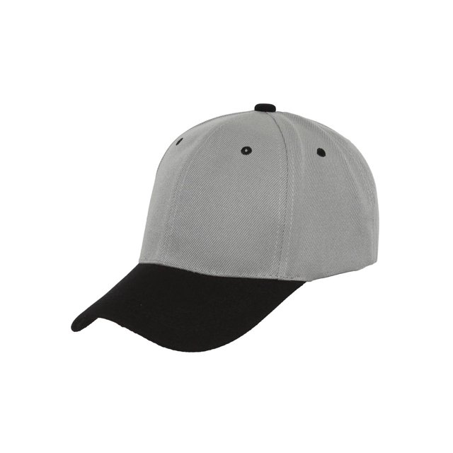 Two-Tone Adjustable Baseball Cap, Grey Black