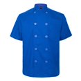 thumbnail image 1 of TOPTIE Veste de Chef Unisexe à Manches Courtes, Bleu Royal, 1 of 8