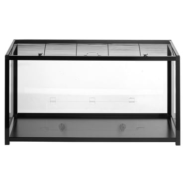 KFFKFF Cage pour Hamster, Habitats Transparents pour Hamster à 360°, Cage pour Petit Animal, 37.8 x 18.5 x 21.7 Po, Cages Ventilées pour Animaux et Souris avec Porte avant