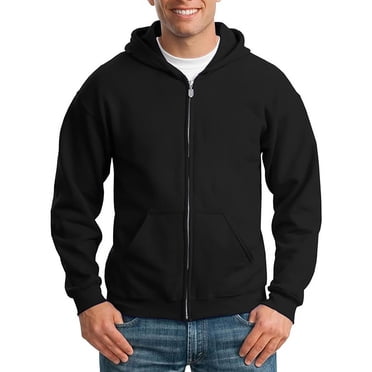 Ediodpoh Chandail à Capuchon à Fermeture à Glissière pour Hommes à Manches Longues, Chandail à Capuchon à Fermeture Éclair Complète, Chandail à Enfiler avec Poche, Chandails pour Hommes, Noir G