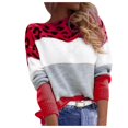 thumbnail image 1 of Chandail d'Automne/hiver pour Femmes, Chandail Décontracté à Enfiler, Chandails pour Femmes, Mode Athlétique, Imprimé Léopard, Chandails Colorés pour Hommes, Chandail Rétro à Manches Longues, Haut Ample à Enfiler, 1 of 8