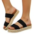thumbnail image 1 of Mepaouo Womens Sandals Two Band Platform Slip on Slides Espadrilles Comfortable Summer Beach Shoes, 1 of 7