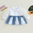 thumbnail image 2 of Robes pour Tout-Petits Fille Bébé Papillon en Maille à Manches Longues Patchwork Tulle Tutu Robe, 2 of 6