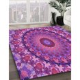 thumbnail image 3 of Ahgly Company Machine Washable Indoor Rectangle Transitional Medium Violet Red Pink Area Rugs, 2' x 4', 3 of 7