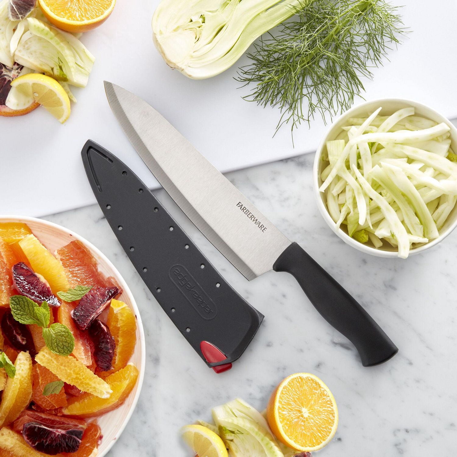 Farberware 8" Chef Knife with Self Sharpening Sleeve