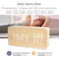 thumbnail image 4 of Mistaha LED Digital Wooden Alarm Clock APP Control Time/ Temperature/ Humidity/ Date Display Electronic Desktop Clock 4 Levels Brightness Sound Control USB Charge or Battery Supply, 4 of 8