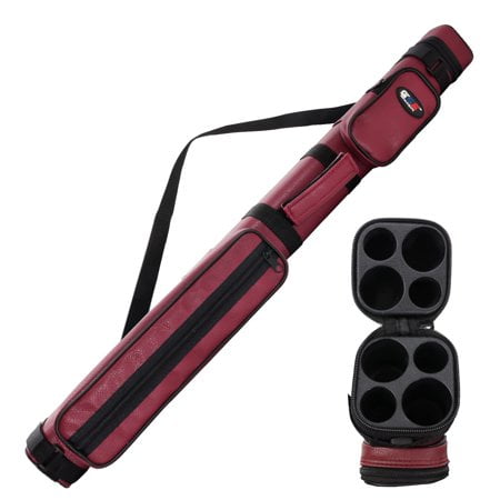 GSE 2x2 Deluxe Hard Billiard Pool Cue Stick Carrying Case, Billiard Cue Case, Billiards Accessories (Square - Burgundy)