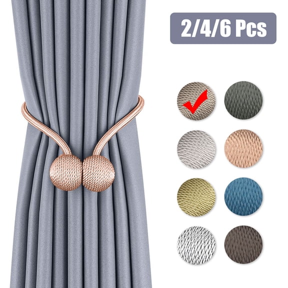 2/4/6 Pcs Embrasses Magnétiques pour Rideaux, Embrasses de Retenue Décoratives en Corde, Boucle de Rideau, Supports d'Embrasses pour Fenêtres Grandes, Larges Ou Épaisses, les Embrasses de Rideaux les Plus Pratiques, 16 Pouces