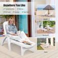 thumbnail image 4 of Costway 2 PCS Folding Chaise Lounge Chair 5-Position Adjustable Recliner White, 4 of 10