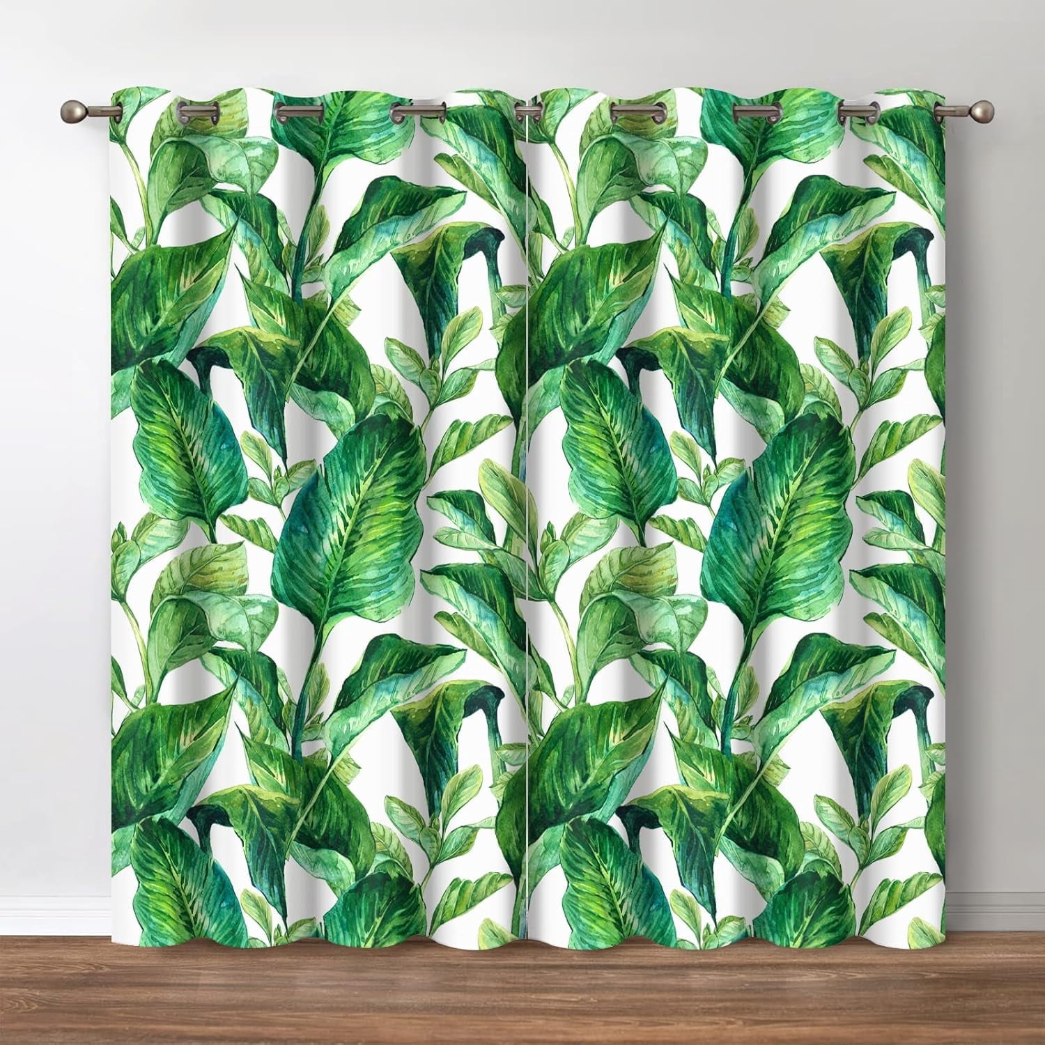 Autumn Landscape Curtains, Mountain Path Maple Leaves Fallen Leaves Window Treatments for Kitchen Home Bedroom Living Room Drapes 84x84 Inch