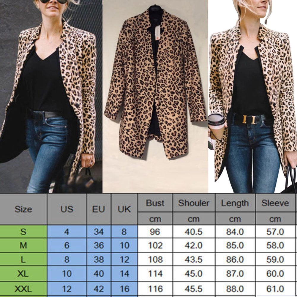 Coat Business Animal Print Cardigans For Women Women Leopard Print