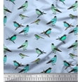 thumbnail image 1 of Soimoi Blue Poly Georgette Fabric Artistic Bird Print Sewing Fabric Yard 52 Inch Wide, 1 of 3