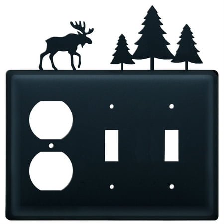 Arbres d'Orignal et de Pin - Couverture à Prise Unique et Double Interrupteur